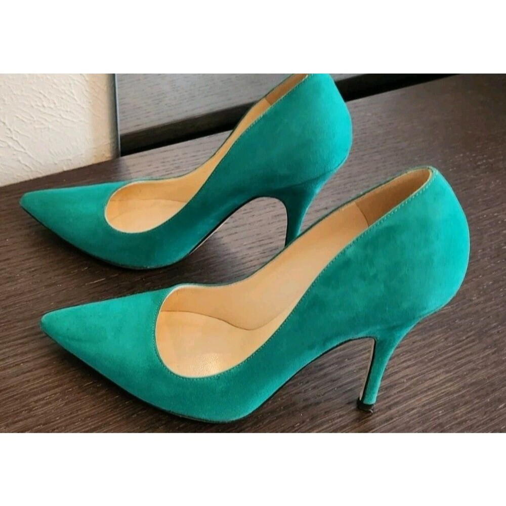KATE SPADE NY Green Suede High Heel Pointed Toe Pumps Women’s Size 6.5 - Picture 6 of 8